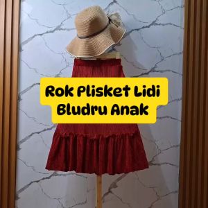 Rok Bluduru Plisket Lidi Anak Premium Model Tingkat