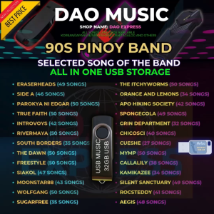 90s Pinoy Band Music Collection on USB Flash Drive (MP3 320 kbps Quality) with OTG Adapter Optional