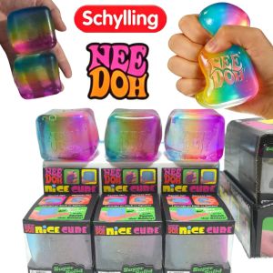 Schylling Nee Doh Rainbow Cube Squishy Fidget Toy Fingertip Stress Relief Sensory Play Gift