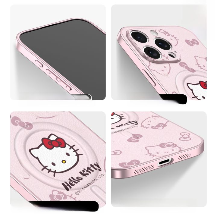 HelloKitty%20Magnetic%20Absorption%20iPhone%20pro%20Max%20Phone%20with%20Lanyard%20Full%20Cover%20Womens%20Style%20Lambskin%20Apple%2016%20Series%20Case%20-%20Image%204
