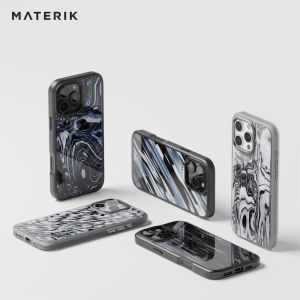 MATERIK Matrikstory เคสโทรศัพท์สำหรับ iPhone 16 Pro/ 16 ProMax (ไข่มุกดำ/ปะการังขาว) รูปแบบงานฝีมือสุดพิเศษเข้ากันได้กับ MagSafeคอลเลกชันการเล่นแร่แปรธาตุออกแบบในประเทศอิตาลี
