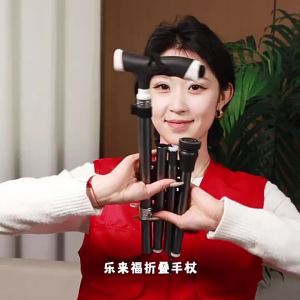 LEZHONGFU | Non-slip Folding Four-leg Walking Stick