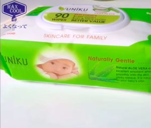 Gía sỉ Thùng 28 gói khăn ướt cao cấp Yuniku 90 tờ không hương Xanh lá