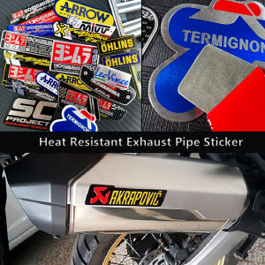 3D Aluminum Heat-resistant Motorcycle Exhaust Pipe Sticker SC SHOWA Akrapovic Yoshimura Two Brother Arrow Sticker
