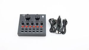 V8 การ์ดเสียง ถ่ายทอดสด Webcast สําหรับโทรศัพท์มือถือคอมพิวเตอร์ PC  DJ ไลฟสด