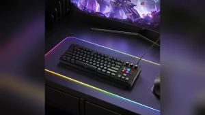 Mirabox K1 PRO Visual AI Gaming Mechanical Wired Keyboard With Macro RGB Backlit Hot-Swappable Red Axis Keyboard For PC Computer