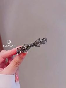 Kẹp tóc nữ Eleanor Accessories hình nơ viền xoắn đính đá kẹp tóc nơ tiểu thư phụ kiện tóc 9604
