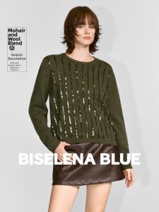 BEIQIANI | Laid-Back Style Sequin Design Angora Wool Sweater