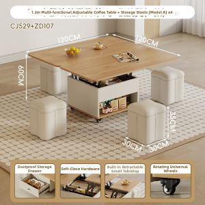 HETU | Lifting Folding Two-in-One Coffee Table