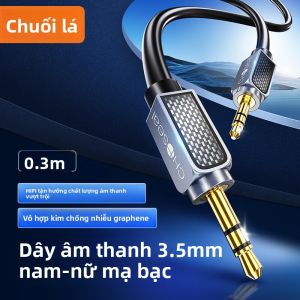 Choseal | Dây Cáp Âm Thanh AUX Bọc Bạc 3.5mm Nam đến Nam cho Ô Tô