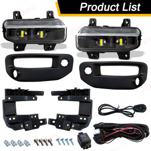 LED Car Fog Lamps For Dodge Ram 1500 2019 2020 2021 2022 2023 2024 DRL Daytime Running Lights Front Bumper Headlights Daylights