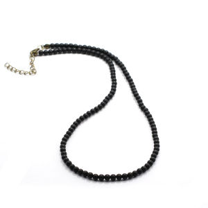 Dây Chuyền Nam Đá Tự Nhiên Tối Giản 4mm Mắt Hổ Onyx Obsidian Hạt Ngắn 18 Inch Kiểu Choker Phong Cách Hip Hop Rock