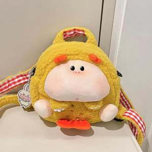 กระเป๋าเป้สะพายหลังผ้าขนสัตว์ลายการ์ตูนน่ารักสำหรับเด็กผู้หญิง กระเป๋าเดินทางแบบลำลอง กระเป๋าสตางค์ผู้หญิง กระเป๋าสะพายไหล่แบบทันสมัย ปิดด้วยซิป