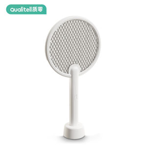 Qualitell ที่ตียุง ไม้ตียุงไฟฟ้า ไม้ช็อตยุง ไม้ช็อตยุงไฟฟ้า Electric Mosquito Swatter C4 สไตล์มินิมอล 2 in1 แถมแท่นวาง ไม้ตียุงอัจฉริยะ 3500V Type-C