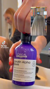 DẦU GỘI TÓC THUẦN CHAY KERATIN LOREAL ALPHA SLEEK GIỮ NẾP 2 TUẦN VÀ PHỤC HỒI HƯ TỔN 500ML
