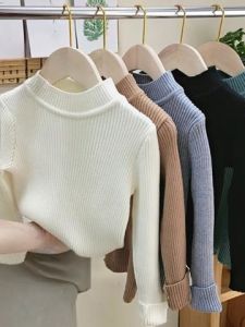 Winter Fall Korean Style High Neck Knitwear For Kids