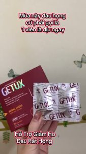 Viên Ngậm Thảo Mộc Getux Không Đường | Hỗ Trợ Làm Dịu Cổ Họng Hộp 20 Viên GMP Thảo Mộc Tự Nhiên