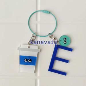Gantungan Kunci Kanavaia Customizable Letter Acrylic Keychain - Set 4 (Coffee is My Love Language)