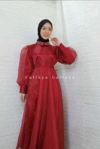 DRESS FULL ORGANDI MEWAH SIMPEL ELEGAN