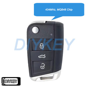 3 Buttons Half-Keyless Remote Car Key Fob 434MHz MQB48 Chip for VW Seat Leon Ateca Golf7 MK7 Touran Polo Tiguan Skoda Octavia