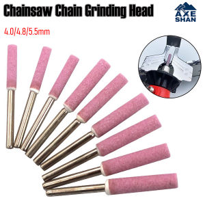 3/6 PCS 3mm Rod Red Corundum Chainsaw Chain Grinding Head Stone Sharpener Bit for Electric Dremel Drill Chainsaw Sharpening Tool