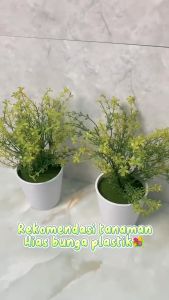 FSPT90 Pot Bunga Krisan Plastik Tanaman Hias Artificial Bunga Hias Plastik Dekorasi Ruang Tamu