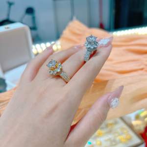 Nhẫn nữ mẫu mới đính hột cz nhân tạo siêu sáng Kami trang sức sỉ cao cấp