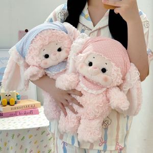 Đồ Chơi Búp Bê Thỏ Cừu Dễ Thương Siêu Mềm Ngủ Được Cho Bé Gái Quà Tặng Ngày Lễ Đồ Chơi Búp Bê Động Vật Mềm Mại PP Cotton