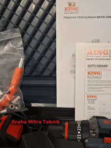 Mesin Bor Baterai 42 Vf KING Bor Cordless Bor Impact Drill Full Set Koper