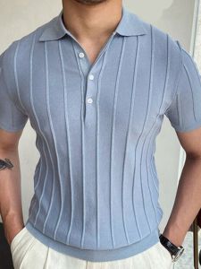 Áo Thun Polo Dệt Kim Màu Trơn Thanh Lịch Thường Ngày Mùa Hè Tay Ngắn Thời Trang Thành Phố Thoải Mái Thoáng Khí