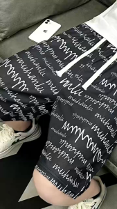 U HOME กางเกงขาสั้น กางเกงลำลอง แฟชั่นน่ารัก สามารถสวมใส่ได้ทั้งชายหญิง ลวดลายสมัยใหม่ใส่สบายเนื้อผ้าดี QC-DK8026