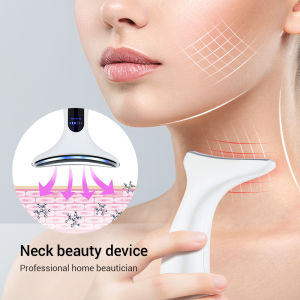 Hailicare Neck Beauty Device EMS Micro-current Three-color Light Firming and Rejuvenating Skin Ion Importer Facial Lifting for Neck Lines and Wrinkles USB Charging