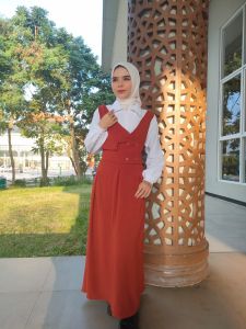 Korean style dres gamis anak Korea bahan crinkel 2 ukuran