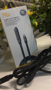 KIYOSO 240W Type C To Type C Cable 90 Degree Angled Fast Charge Cable Quick Charging Laptop Charger Phone Stand