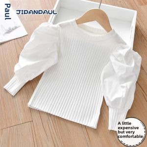 Cotton Bubble Sleeve Blouse for Girls
