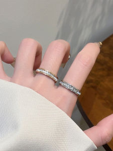 Non-Fading Titanium Steel Ring for Women Full Sky Star Design Sensation Diamond Encrusted Fashionable Minimalist Index Finger Ring