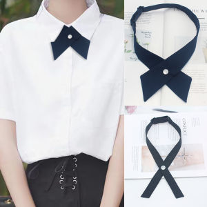 Black Cross Bow Tie for Womens School Uniform