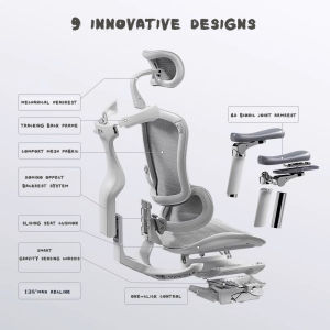 C300 Ergonomic Home Office Chair  With Leg Rest and Flip-up Armrest | Mesh Gaming Chair