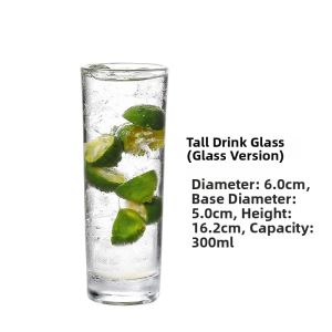 Japanese Style Highball Glass Straight Body Collins Cup Cocktail Glass Wave Glass Long Island Iced Tea Glass Drinking Glass