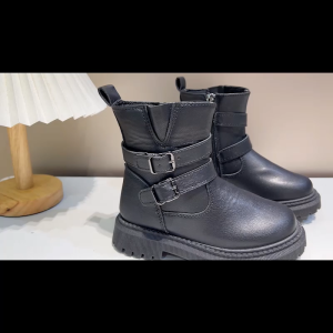 Future seeds high top boots for kids boys ankle zip boots for kids Black shoes for kids size 25-36