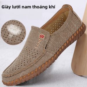 Giày Thường Ngày Mùa Hè Thoáng Khí Chống Mùi Đế Mềm Lưới Giày Nam Phong Cách Bắc Kinh Vải Giày Bố Trung Niên
