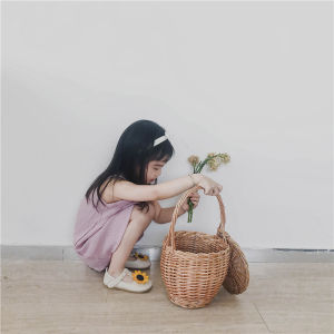 Summer Fashionable Pure Color Strap Dress Baby Girls Sleeveless Princess Dress A-Line Skirt Korean Style Childrens Clothing