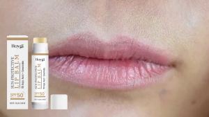 Hoygi | Spf50 Pa++++ Lip Balm 5g with 1% Kojic Acid & Ceramides UV Protection Brightening Moisturizing Lip Stick for Dry Chapped Lips