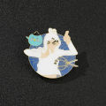 Anime Scissor Seven Brooch Cartoon Character Flying Chicken Badge Lapel Pin Metal Enamel Accessories Jewelry Cosplay Gifts. 
