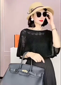 ❤❤❤Hot Sale CANAMEK Womens Knitted Hollow Cotton Shawl Scarf Blouse Summer Autumn Elegant Ladies Sun Protection Cloak Smock