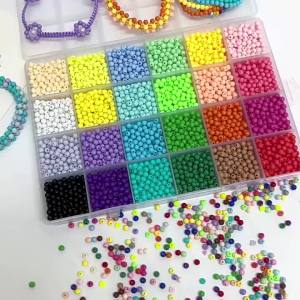 Candy Colored 4mm Acrylic round Beads DIY Handmade Bracelet Necklace Jewelry Accessories Material Solid Color Loose Beads