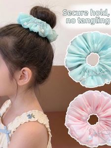 WAMEN | Pastel Color Ruffled Elastic Hair Tie Bow and Star Decoration Tangle Free