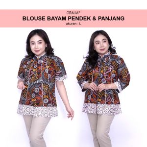 Atasan Batik Blouse Big Size Wanita Lengkap L-XL-2L-3L-4L-5L-6L-7L Model Blus Jumbo Seragam Batik / Atasan Batik Big Size Formal / Pakaian Batik Kantor Kerja Super Big LD 140 / Baju Batik Kekinian Bahan Katun Terbaru Modern Masa Kini