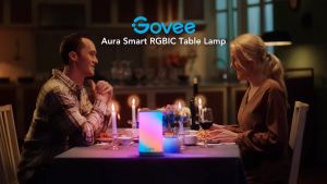 Govee Aura Smart Light RGBIC (H6052) & Smart Table Light (H6022) & RGBIC Night Light (H6057) Table Lamp Speaker Bedside Lamp Work with AlexaMusic Sync&43 Scene Modes (H6052)