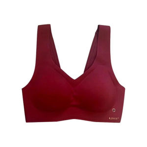 Seamless Lace Sports Bra Womens New Year Red Vest Kissy Underwear Nylon Fabric Fixed Strap No Fastening Full Cup Leotard Style